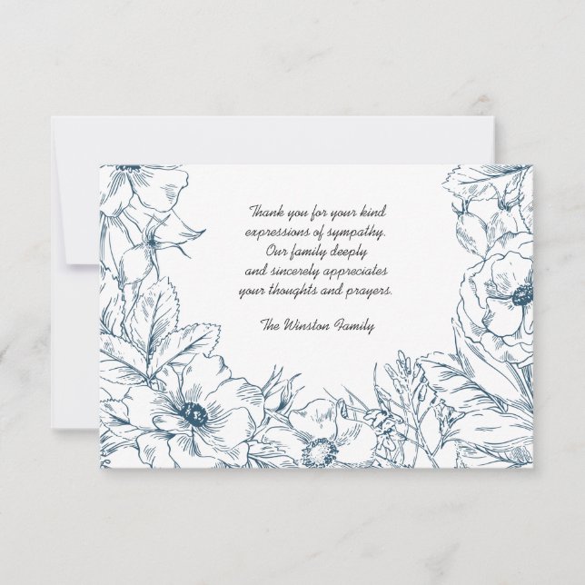 Navy Embrace - Bereavement Thank You Notecard (Front)