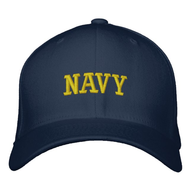 NAVY EMBROIDERED BASEBALL CAP (Front)