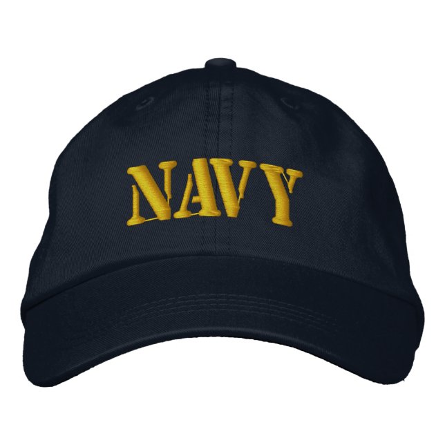 NAVY EMBROIDERED BASEBALL HAT (Front)
