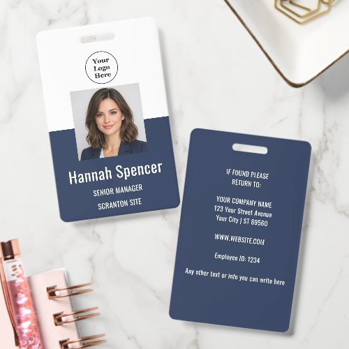 Navy | Employee Photo ID Company Security Badge