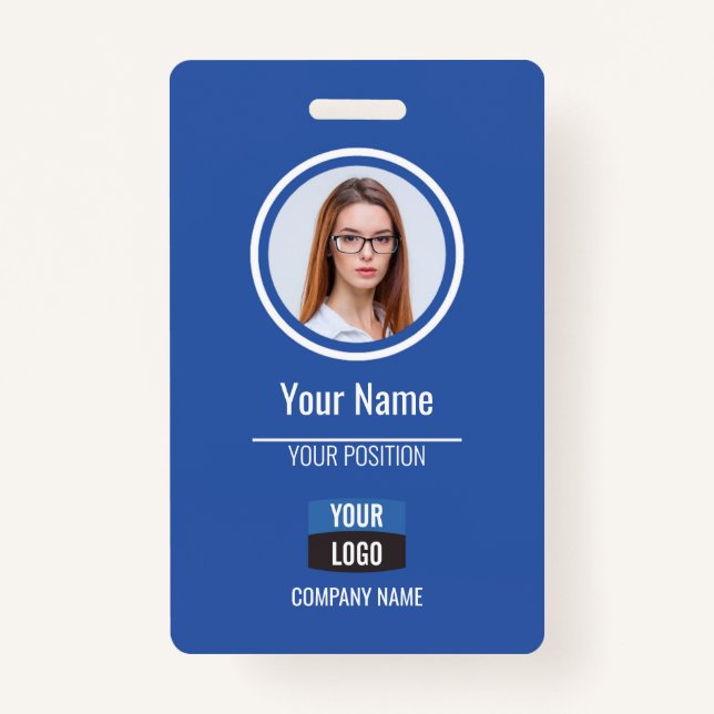 Navy - Employee Photo ID Company Security Badge (Front)