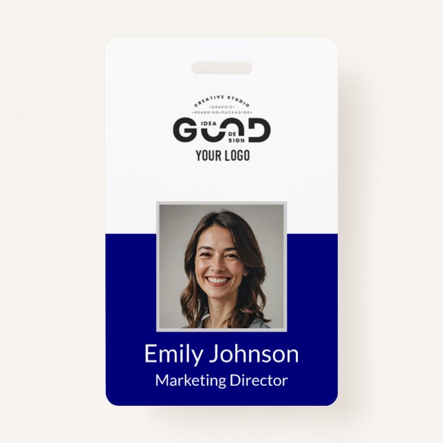 Navy | Employee Photo ID Company Security Badge (Front)