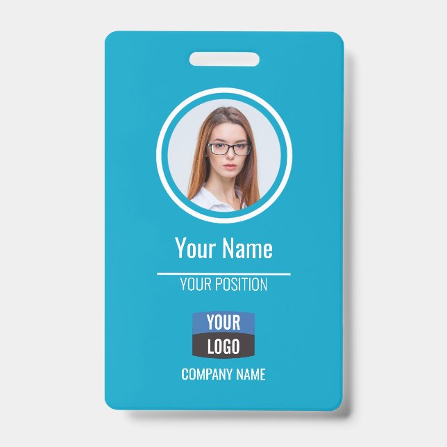 Navy - Employee Photo ID Company Security Badge (Front)