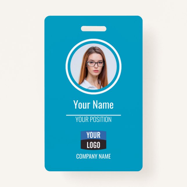 Navy - Employee Photo ID Company Security Badge (Front)