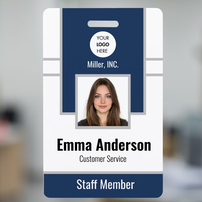 Navy | Employee Photo ID Company Security Badge (Creator Uploaded)