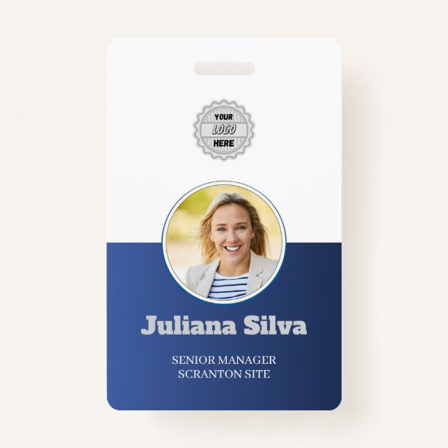 Navy | Employee Photo ID Company Security  Badge (Front)