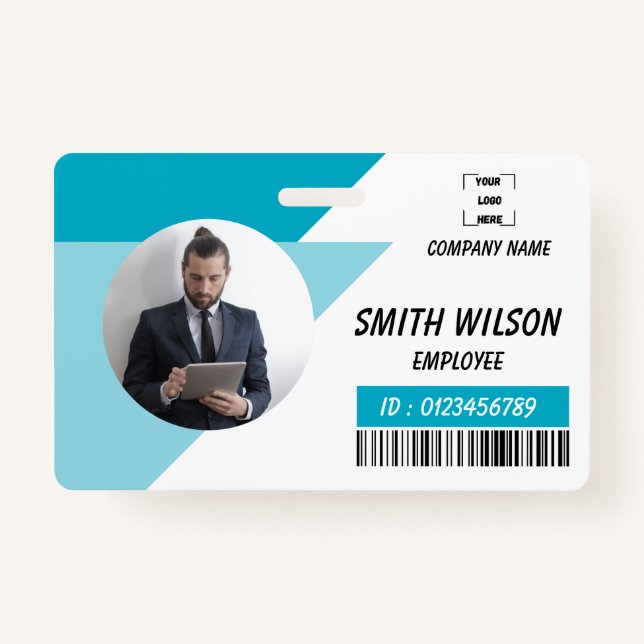 Navy | Employee Photo ID Company Security Badge (Front)