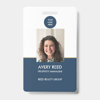 Navy Employee Photo ID Custom Logo Badge