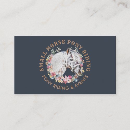 Navy Equestrian Trainer Horse Business Card
