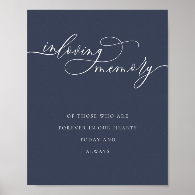 Navy Essential Script in Loving Memory Poster