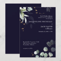 Navy Eucalyptus Elegance Bride Parents Wedding 