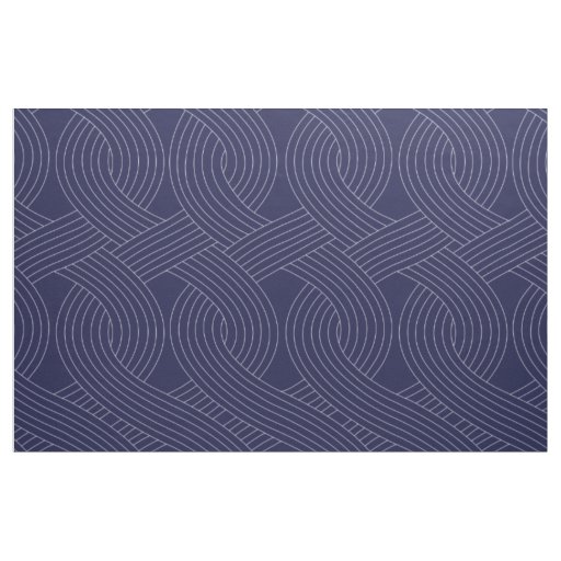 Navy Fabric with White Interlocking Repeating Line