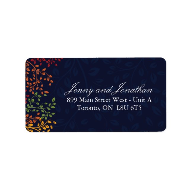 Navy Fall Address Labels (Front)