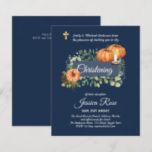 Navy FALL Christening Invites Baptism 