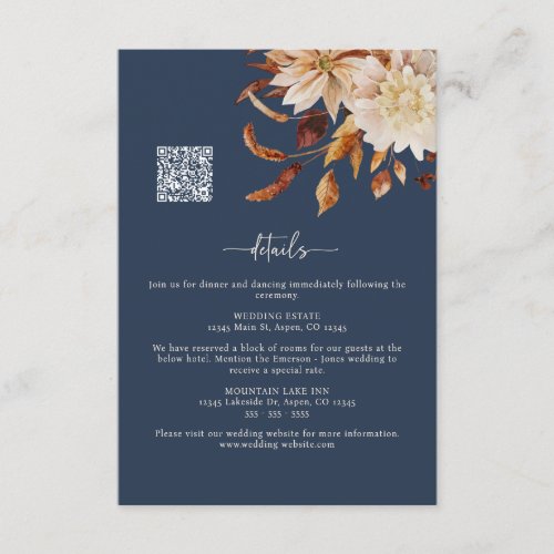 Navy Fall Details Enclosure Card