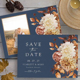 Navy Fall Photo Save The Date