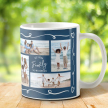 Navy Family Year Est 4 Photo Hand Drawn Doodles