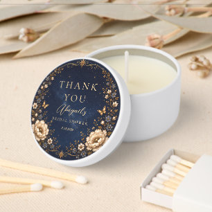 Navy Fantasy Book Story Bridal Shower Mini Candle Favors