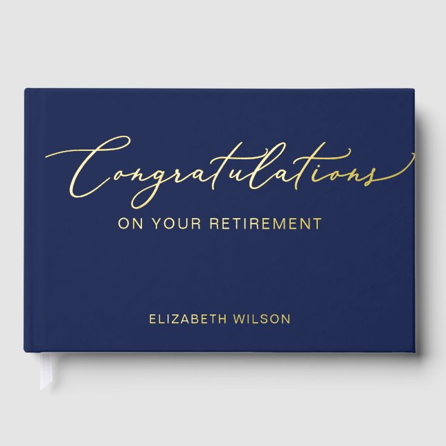 Navy Farewell Retirement Party Leaving Party  Foil Guest Book (Front)