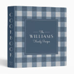  Navy Farmhouse Plaid Family Recipe Cookbook 3 Ring Binder