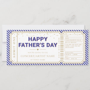 Navy Father's Day Concert Ticket Gift Voucher Invitation