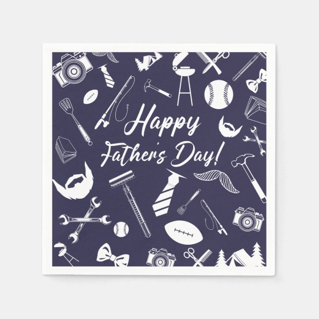 Navy Father's Day  Napkins (Front)