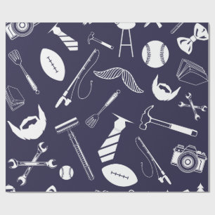 Navy Father's Day Wrapping Paper