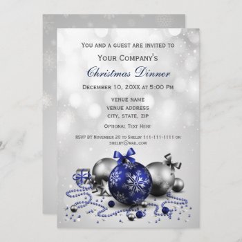Navy Festive Corporate Christmas Party Invite by XmasMall at Zazzle