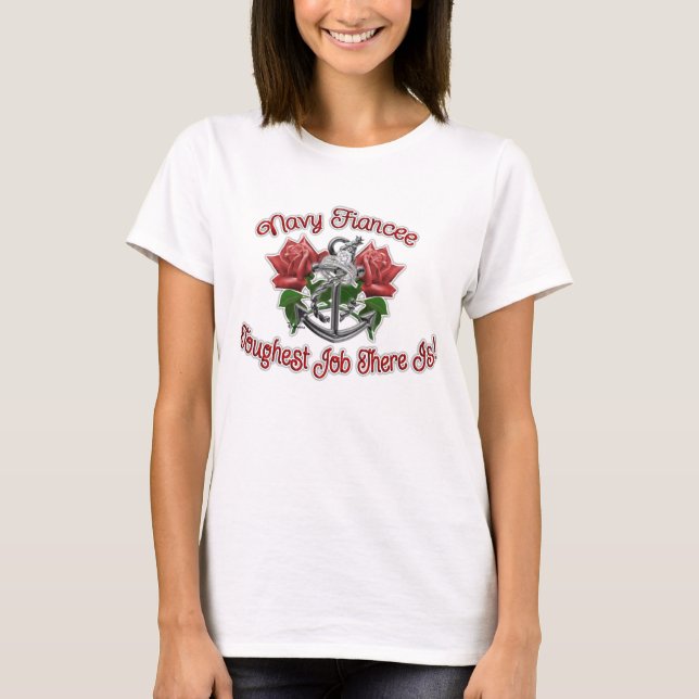 Navy Fiancee rose anchor T-Shirt (Front)