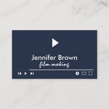 Navy Film Production Editor Video Director Business Card by PineLemonMarketing at Zazzle