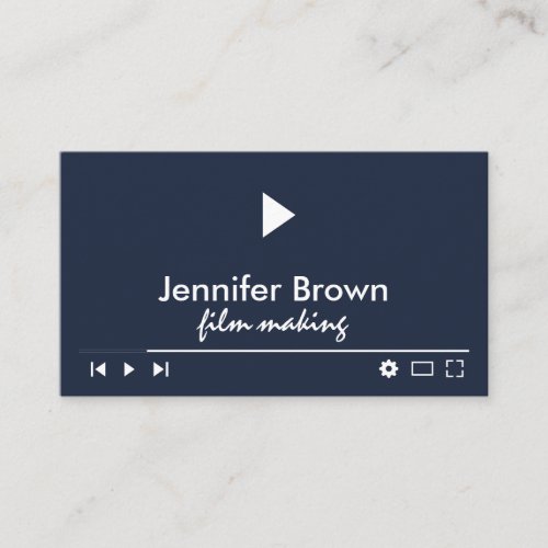 Navy Film Production Editor Video Director Business Card
