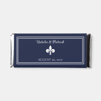 Navy Fleur de Lis Wedding Hershey Bar Favors