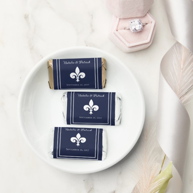Navy Fleur de Lis Wedding Hershey's Miniatures (Wedding)