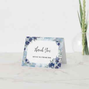 Navy Floral Future Mrs Thank You Card