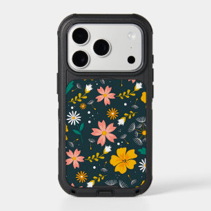 Navy Floral Garden Whimsical Spring Pattern iPhone 17 Pro Case