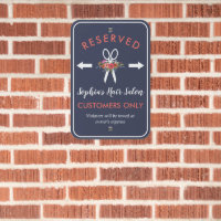 Navy Floral Scissors Hair Salon Reserved Parking