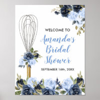 Navy Floral Soon to be Whisked Away Bridal Shower