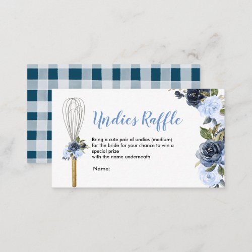 Navy Floral Soon to be Whisked Away Undies Raffle Enclosure Card