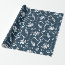 Navy Floral Tiles