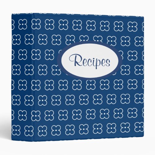 Navy Flower Recipe Binder