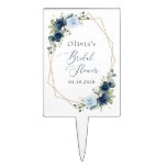 Navy Flowers, Blue Flowers, Boho, Bridal Shower Cake Topper