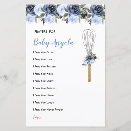 Navy Flowers Prayers for Baby Greenery Floral