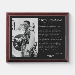 Navy Flyer's Creed Award Plaque