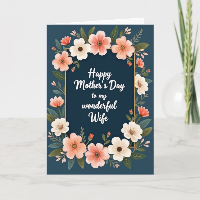 Navy Framed Mothers Day Card (Front)