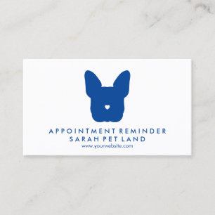 Navy French Bulldog Appointment Reminder Dog Business Card