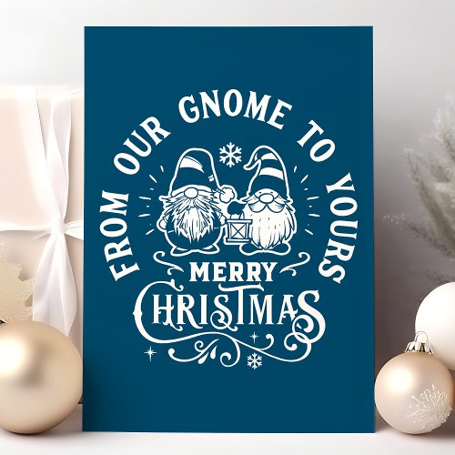 Navy From Our Gnome To Yours Merry Christmas Holiday Card