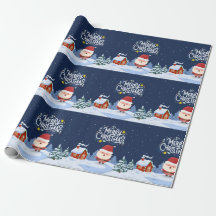 Navy Fun Santa Claus Illustrated Merry Christmas