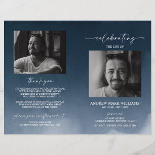 Navy Funeral Order of Service Folded Program