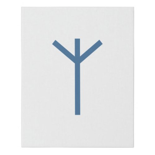 Navy Geometric Algiz Protection Viking Rune Faux Canvas Print