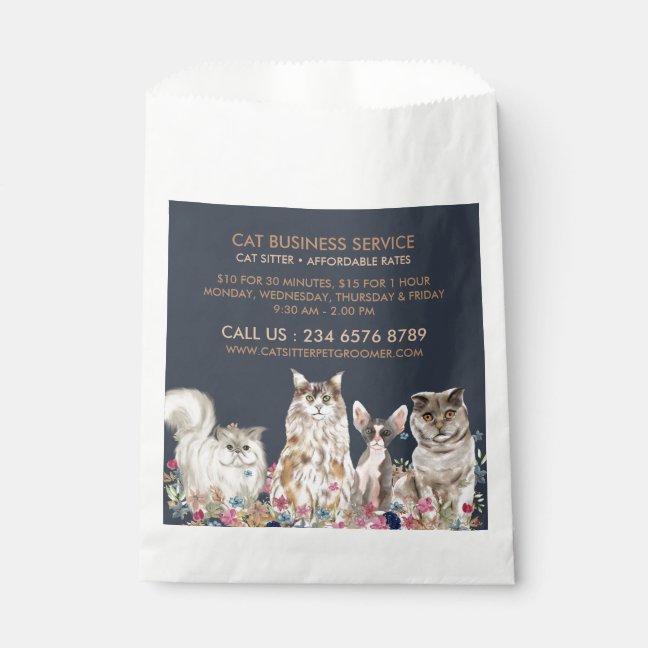 Navy Gift Cat Sitter Service Pet Groomer Favor Bag